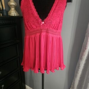 In Bloom Pink Lace Chemise